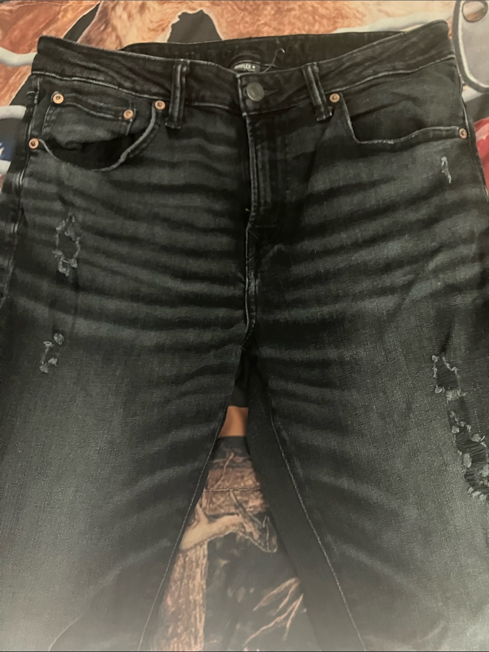 American Eagle Outfitters Black Washed Slim Jeans